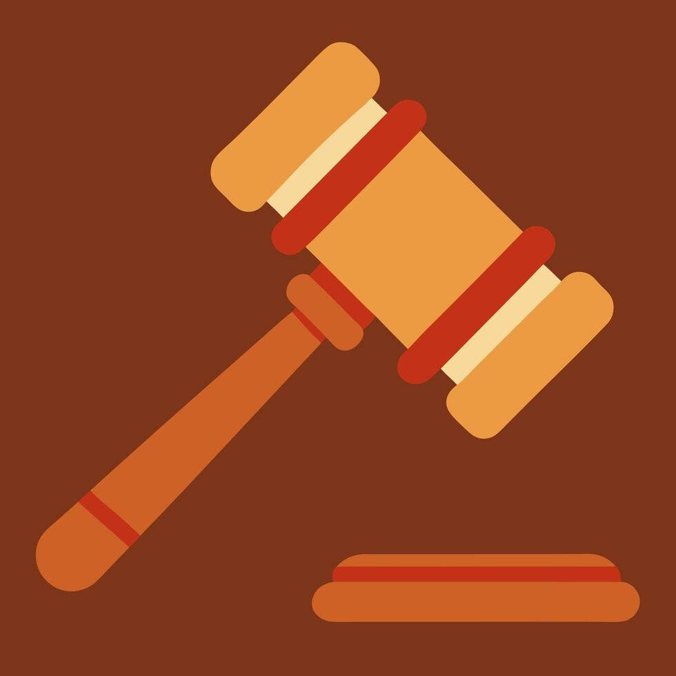 Gavel icon for Law and justice elements vector