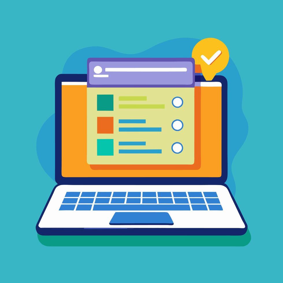 Online form survey illustration vector
