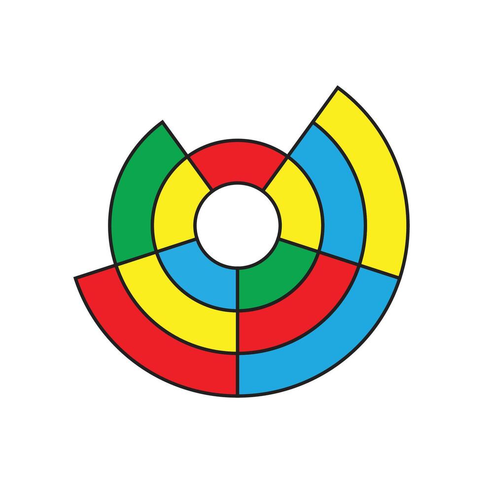 illustration of polar grid icon. Polar grid icon with different color combination vector