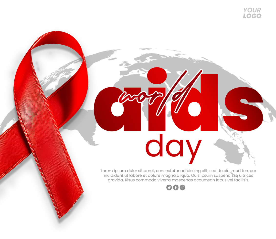 World AIDS Day HIV social media template with Aids day editable text design Aids day awareness psd