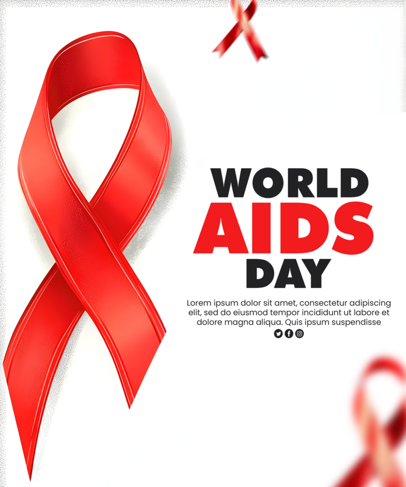 World AIDS Day HIV social media template with Aids day editable text design Aids day awareness psd