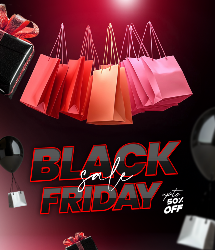 black Friday discount sale poster design with editable Black Friday sale text black Friday sales psd