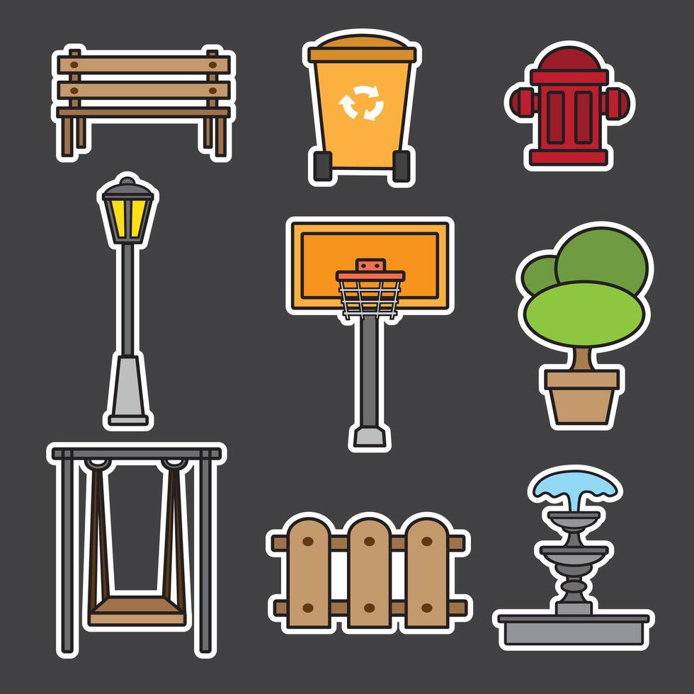 set of city park good for sticker, badge, element design, etc vector