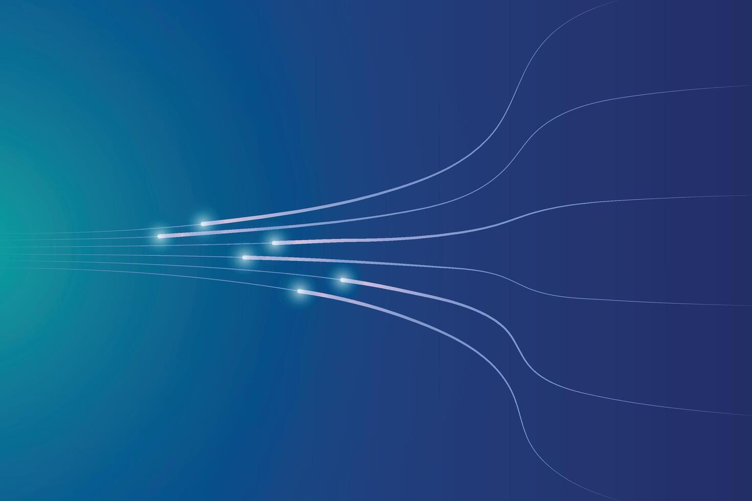 Quiet blue space with cyber light trails. Circuit line technology digital on a blue background. Internet network connection, speed transfer data communication, cyber nano information. vector