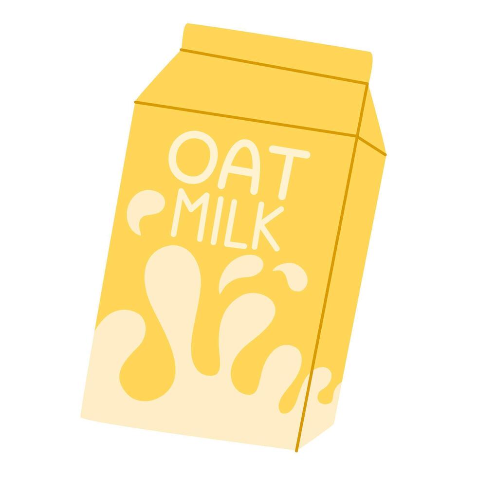 Oat Milk. Flat cartoon illustration isolated on white background vector