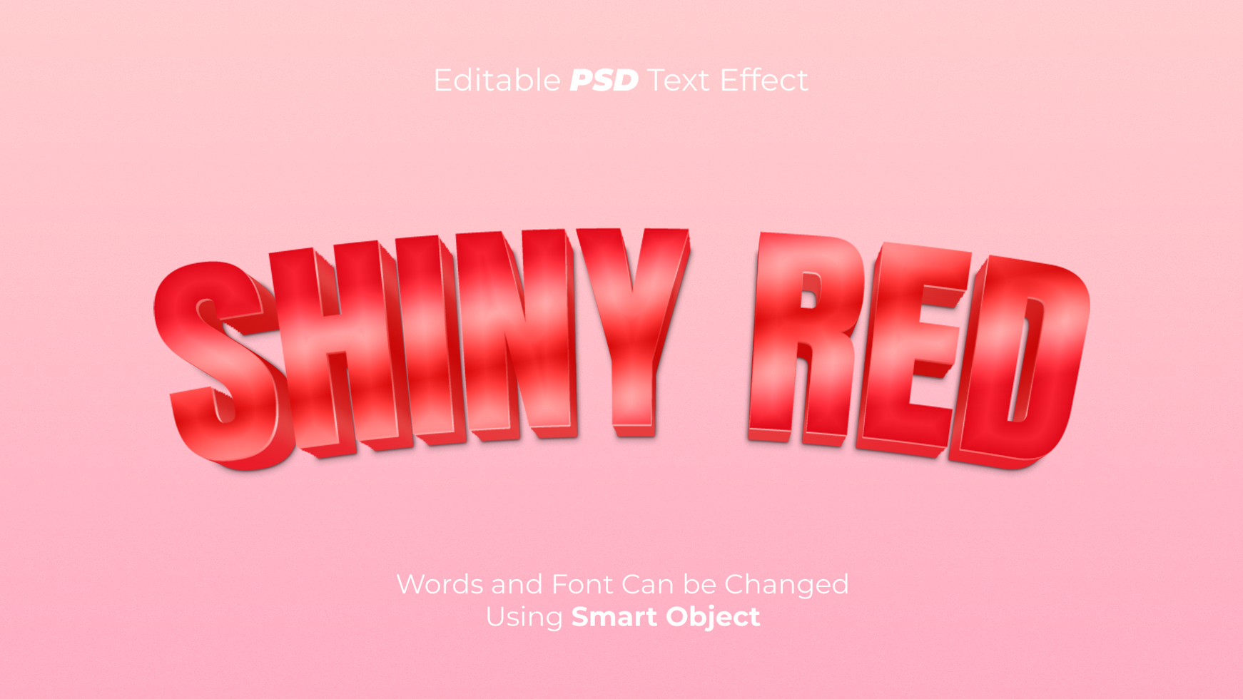 3D Editable Shiny Red Text Effects psd