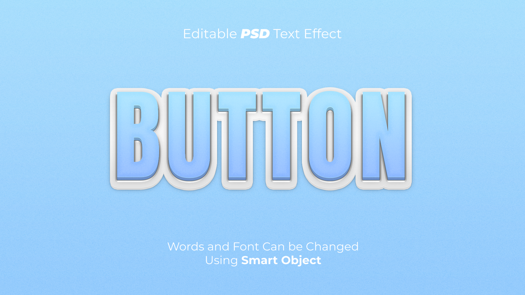 3D Editable Button Text Effect psd