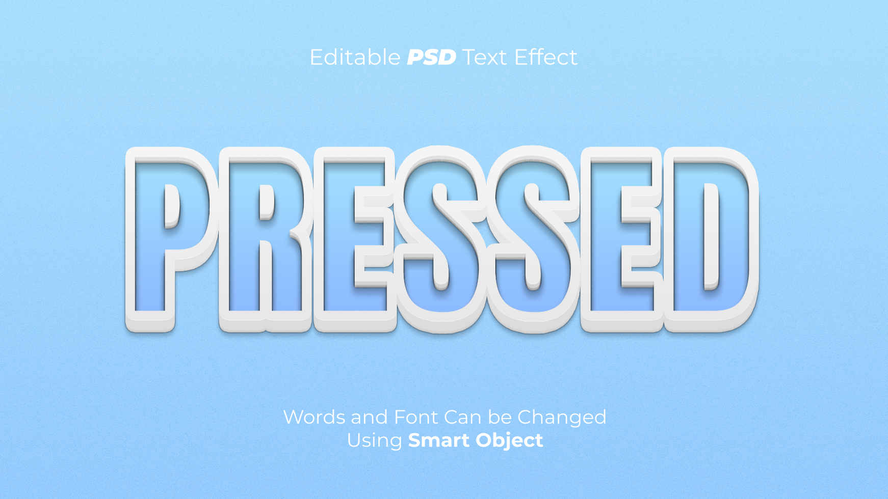 Editable Pressed Text Effect psd