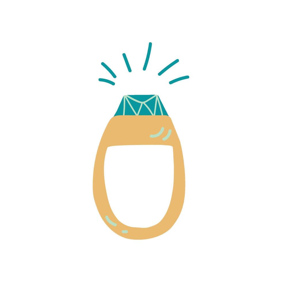 Gold Ring with Sparkling Stone, Fashion Jewelry Accessory Illustration vector