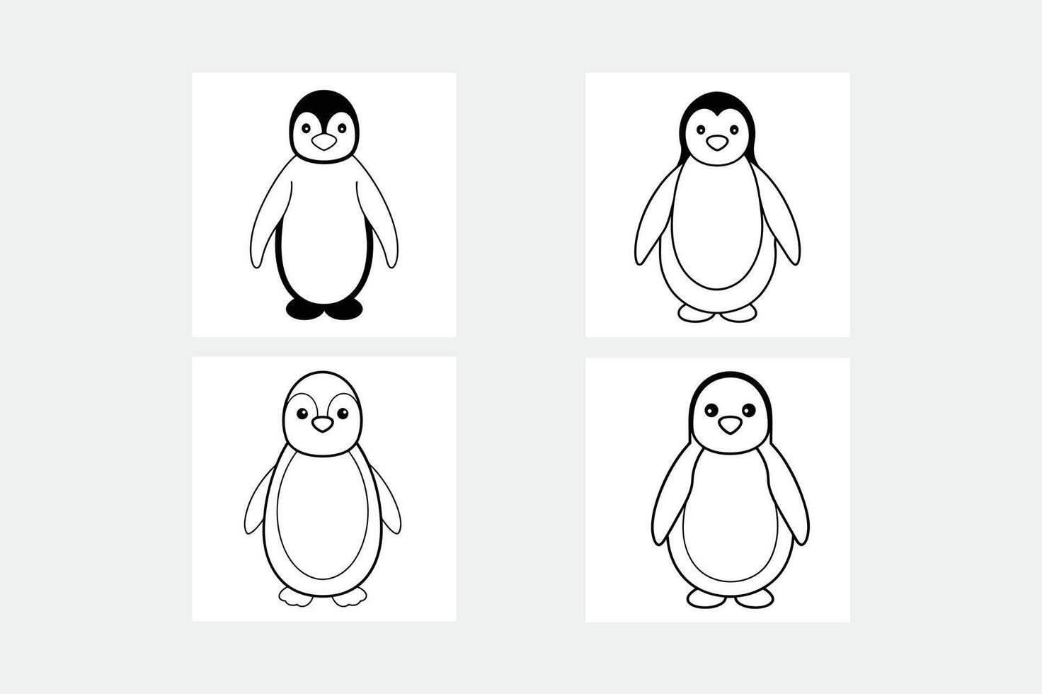 Cute Penguin Icon - Minimalist Cartoon Design for Playful Projects. vector