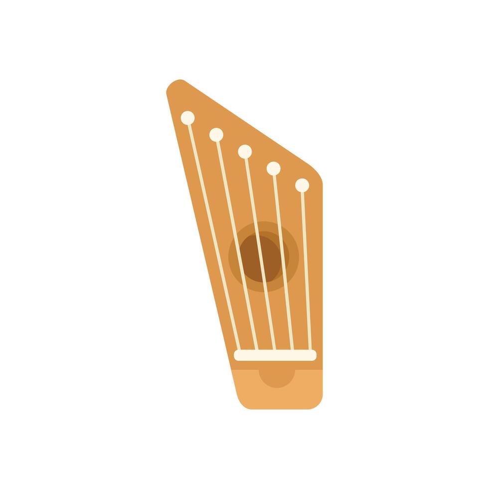 Wooden gusli representing russian folk music tradition vector