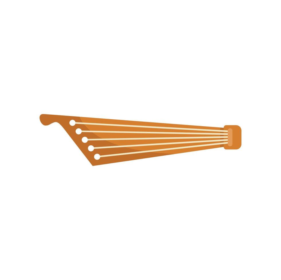 Traditional wooden gusli zither musical instrument lying isolated vector