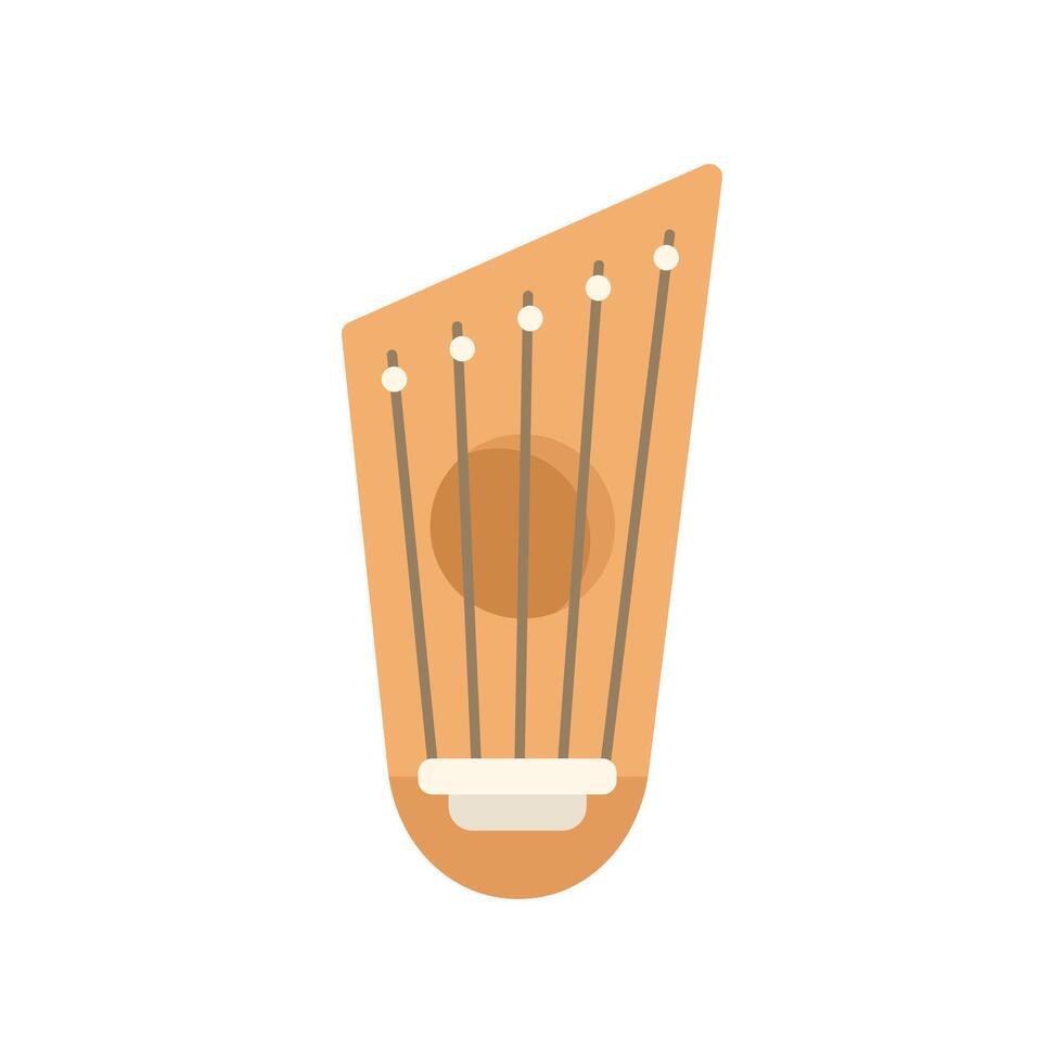 Traditional wooden gusli showing sound hole and strings vector