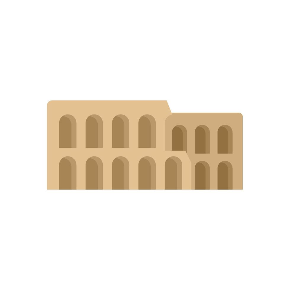 Ancient roman colosseum amphitheater facade illustration depicting ancient rome history vector