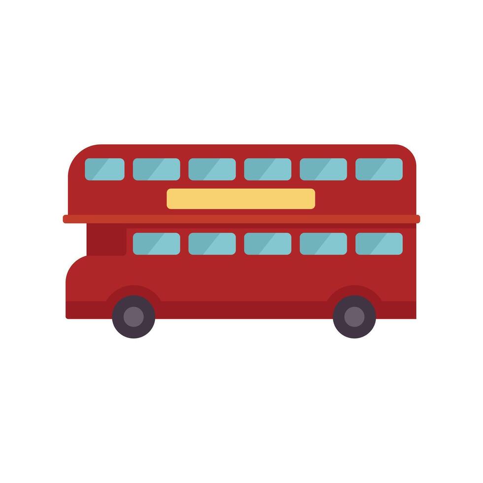 Classic red double decker bus driving side view illustration vector