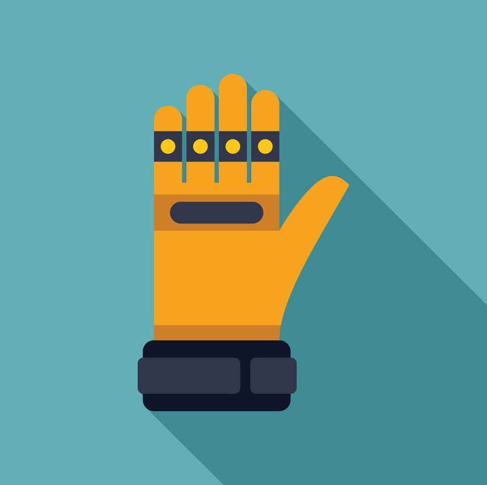 Yellow smart glove connecting to virtual reality metaverse vector