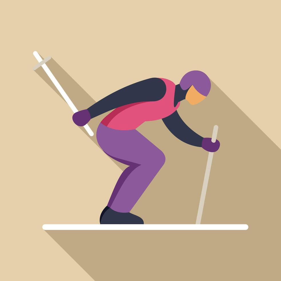Professional skier performing downhill skiing in competition vector