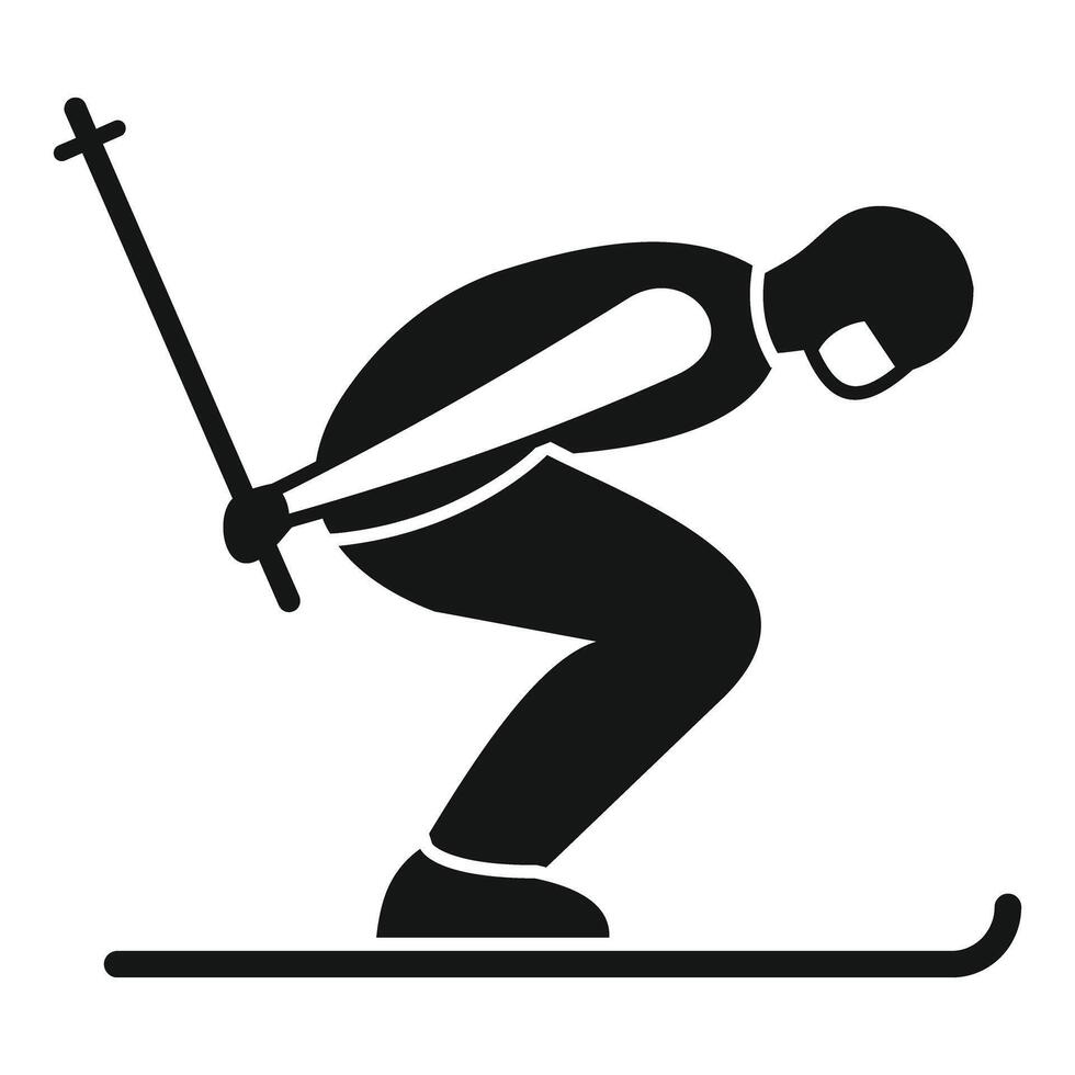 Professional skier performing downhill skiing in competition vector