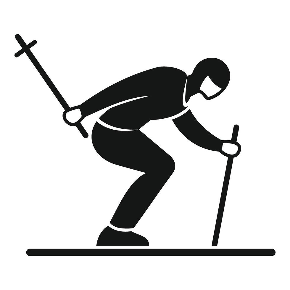 Professional skier performing cross country skiing in classic style vector