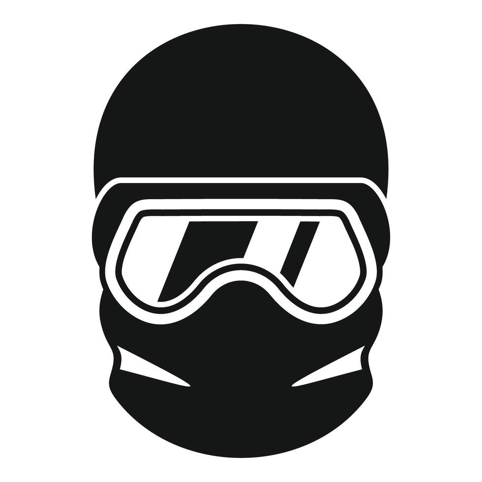 Paintball player wearing protective mask and goggles vector