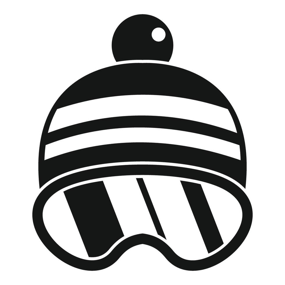 Winter hat and goggles protecting from cold weather vector