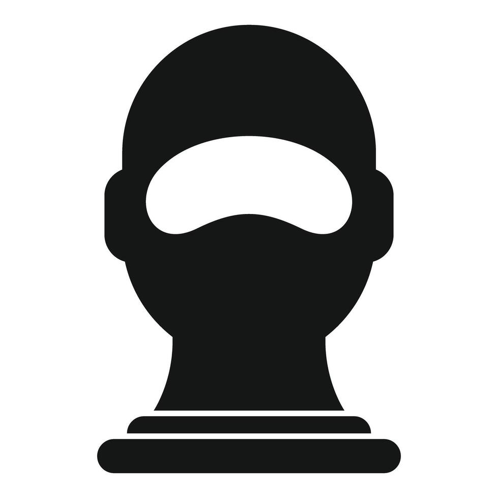 Virtual reality headset wearing on bust icon simple style vector
