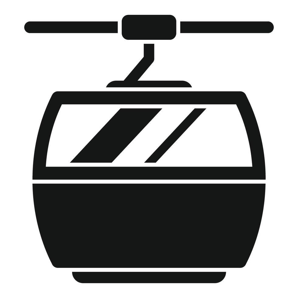 Cable car hanging transporting passengers up mountain slopes vector