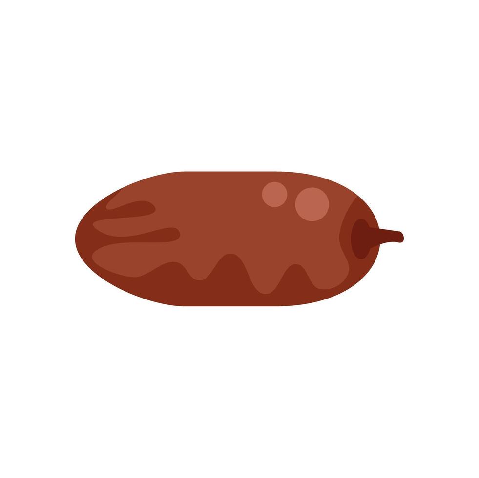 Single date fruit with stem lying horizontally vector
