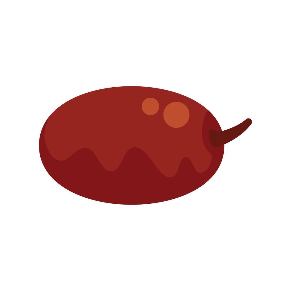 Ripe juicy date fruit lying isolated on white background vector