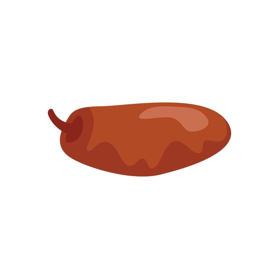 Brown ripe date fruit lying isolated vector