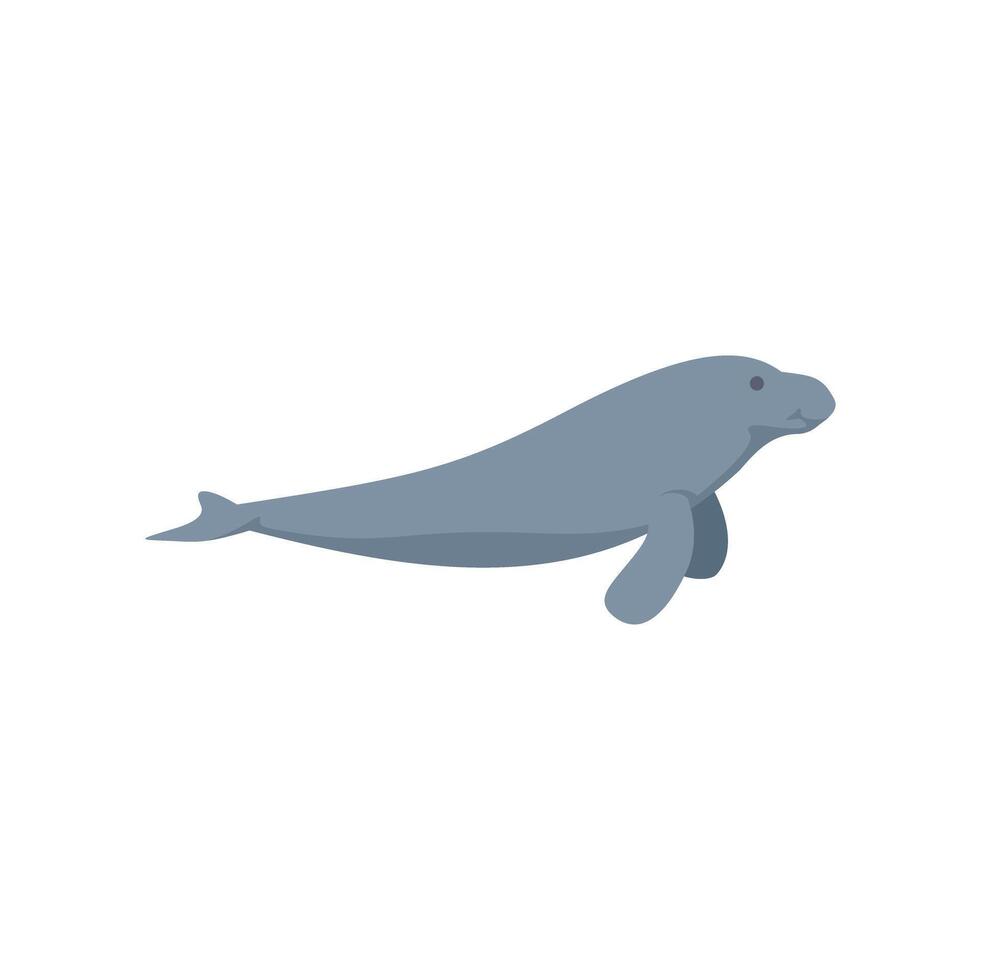 Cartoon dugong swimming peacefully underwater vector