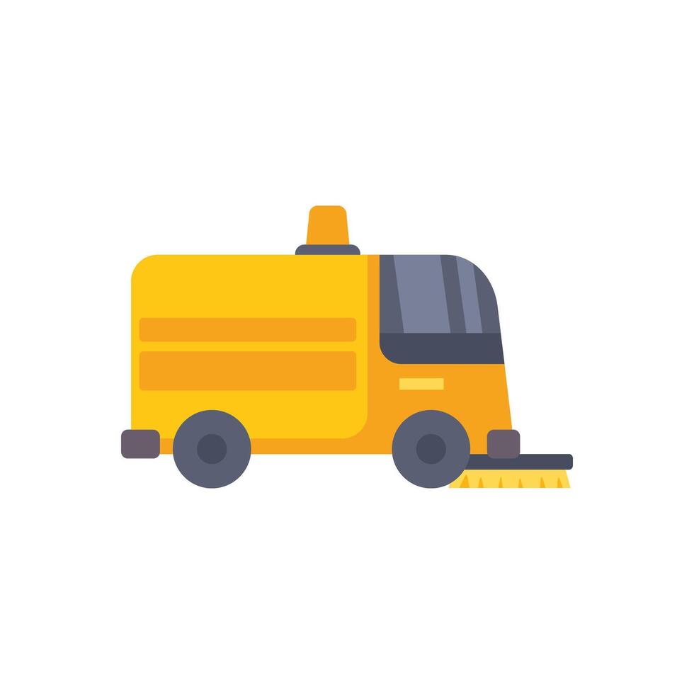 Street sweeper truck cleaning road maintaining hygiene vector