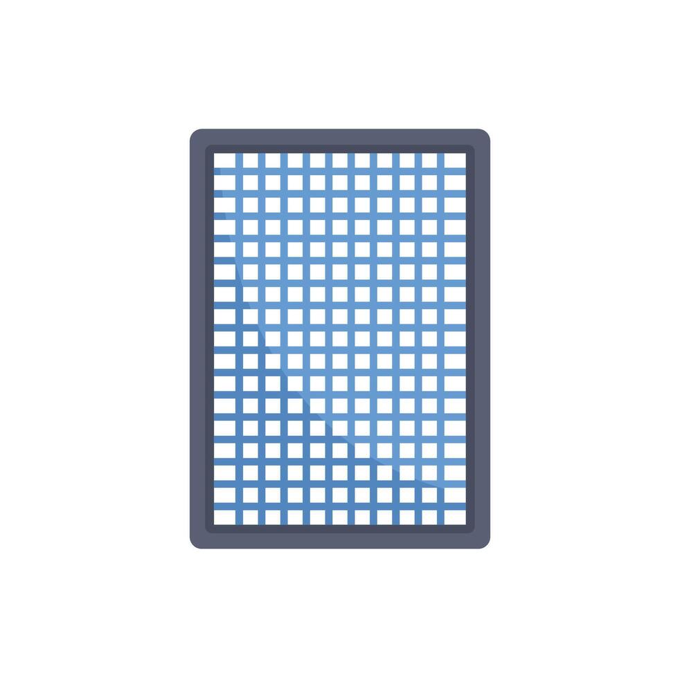 Air purifier filter being replaced showing clean grid pattern vector