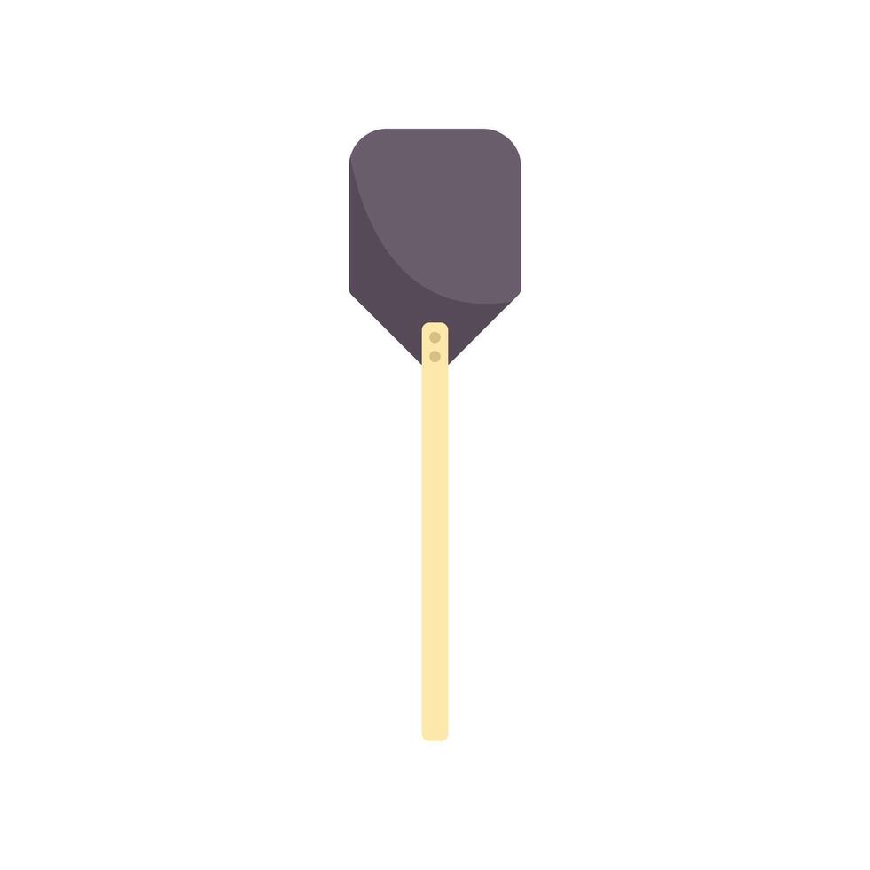 Large wooden pizza peel with metal scoop for baking bread and pastry vector