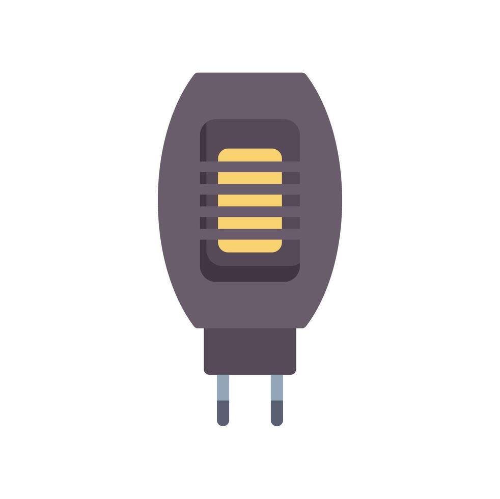 Electric mosquito killer repellent device plugged in with yellow light emitting grid vector