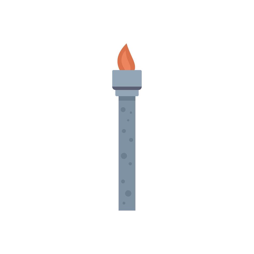 Classic torch is burning brightly with a flame on top vector
