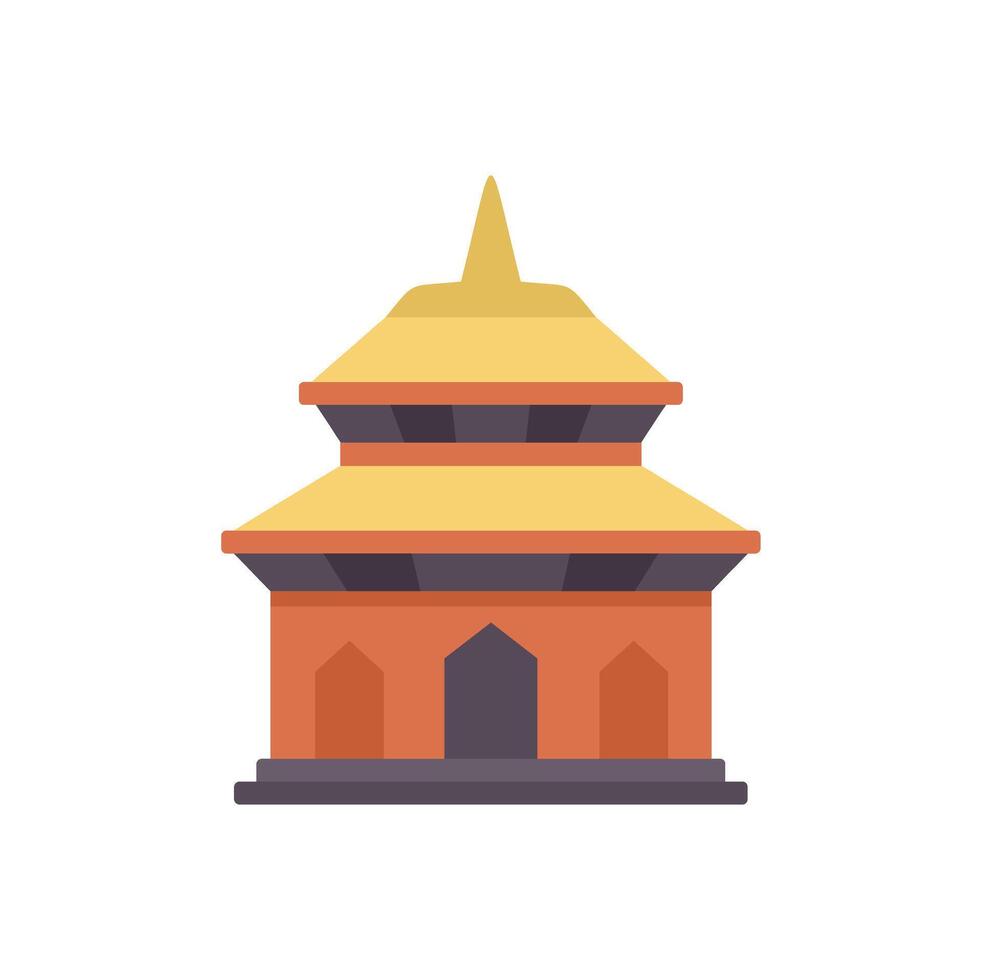 Traditional buddhist temple building showing eastern architecture style vector
