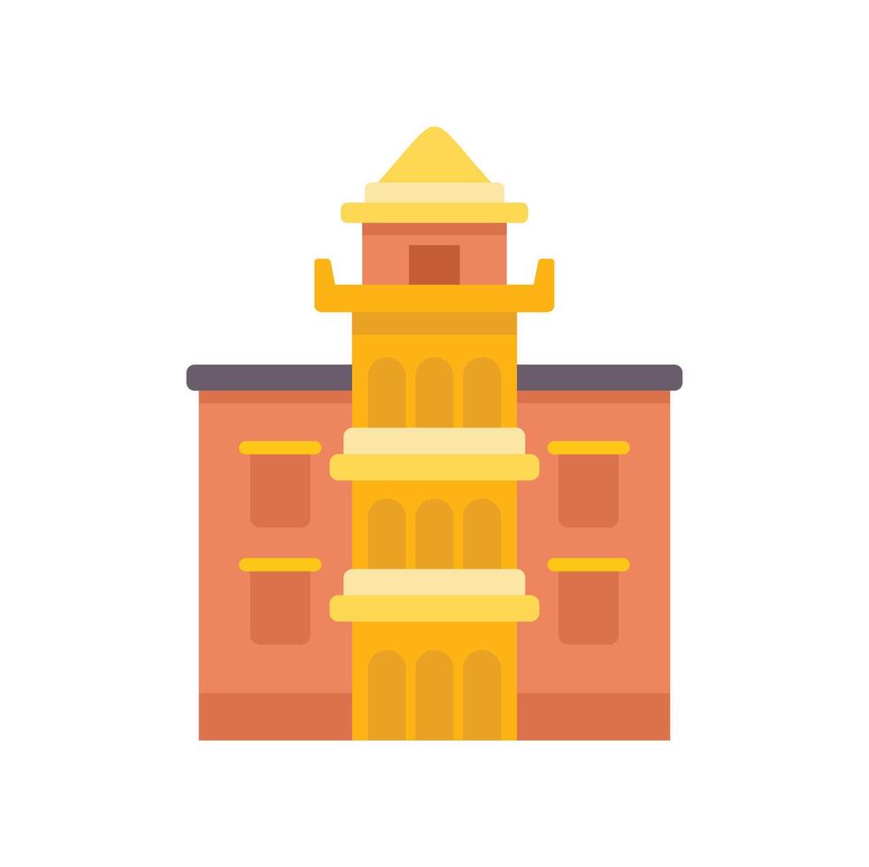 Indian building with tower facade showing traditional architecture vector