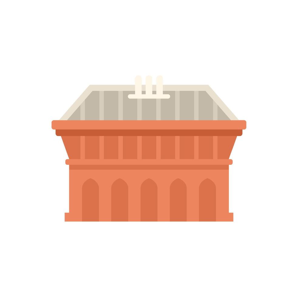 Large building with columns sporting arena stadium facade icon vector
