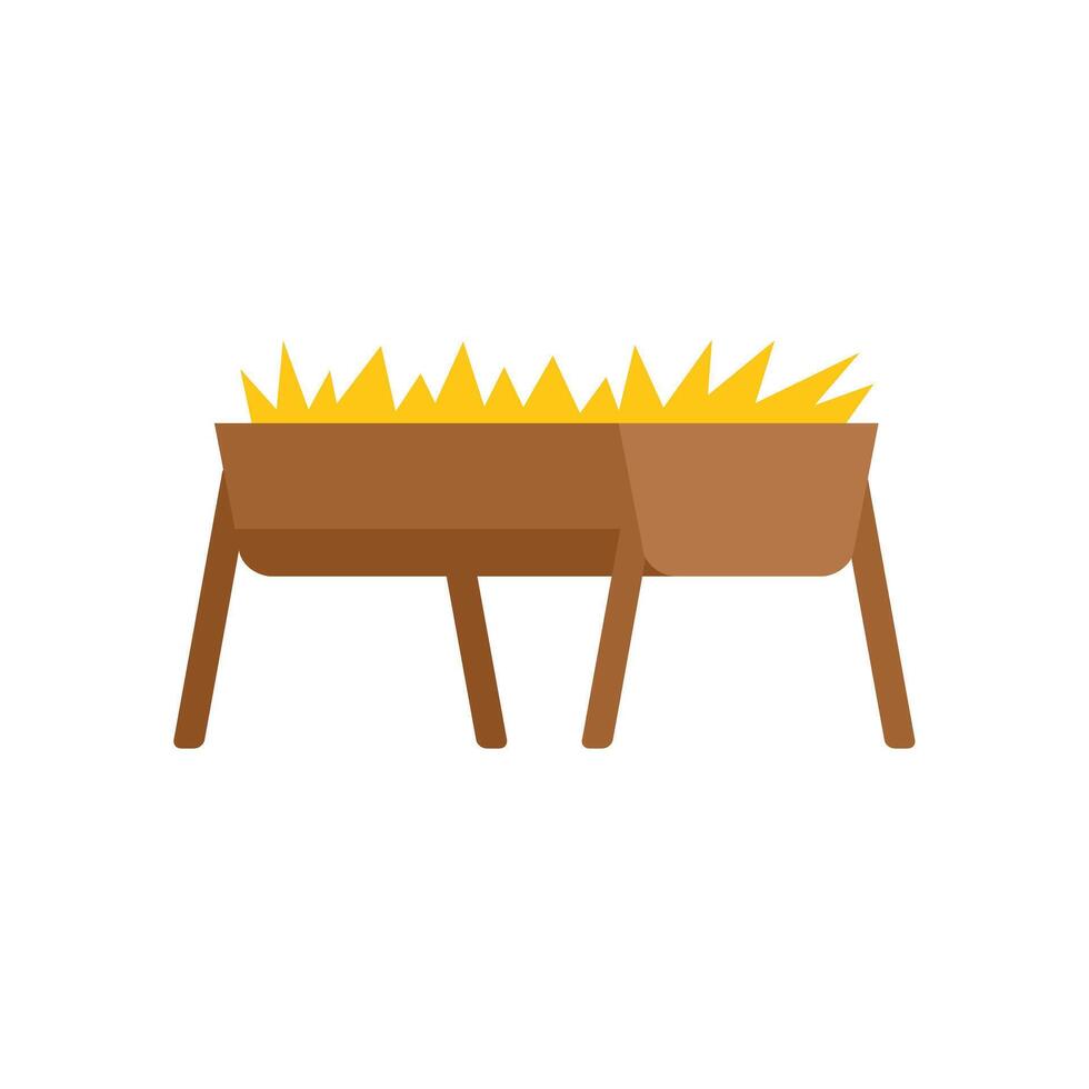 Empty manger waiting for baby jesus christ in bethlehem vector