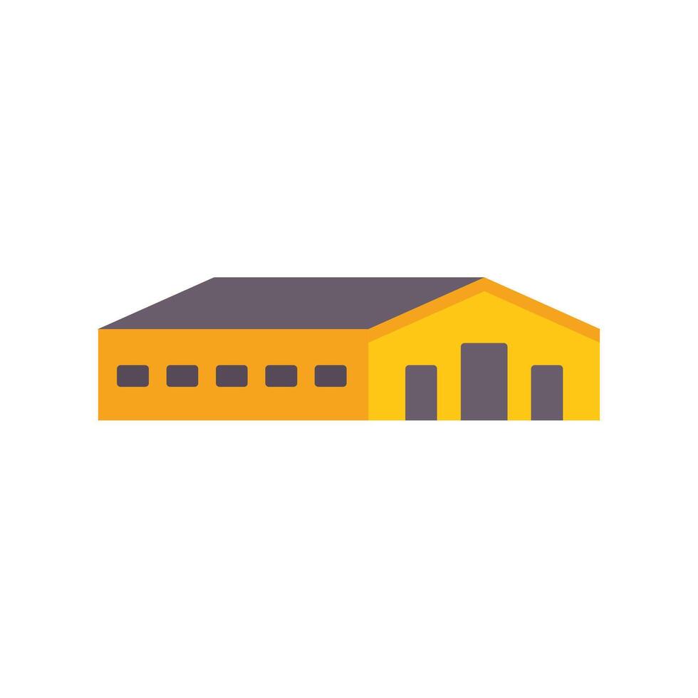 Yellow warehouse building representing storage and industry vector