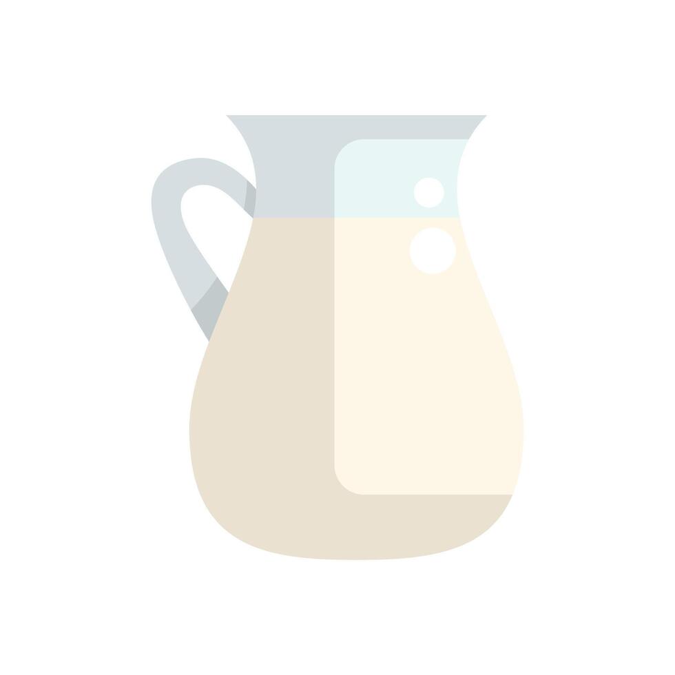 Glass pitcher holding fresh milk for breakfast beverage vector