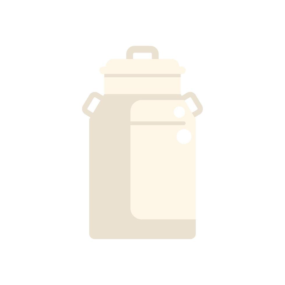 Metal milk can holding freshly collected milk from the farm vector