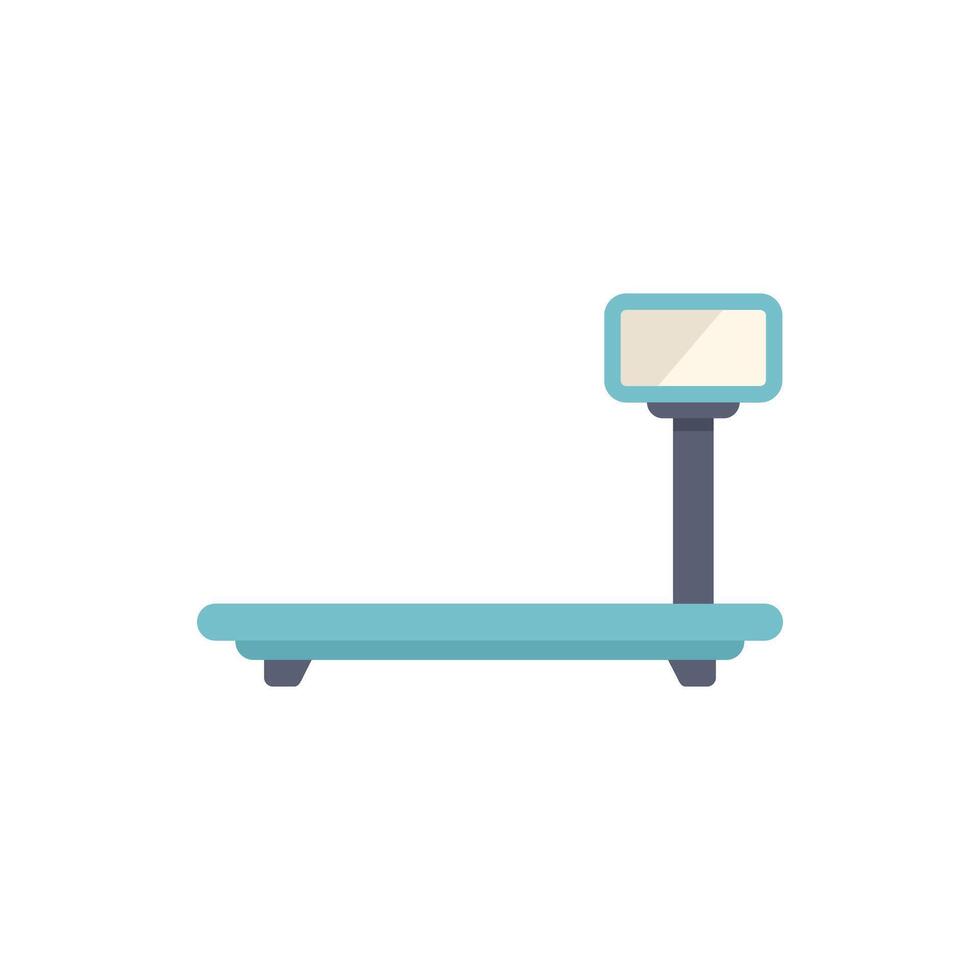 Digital platform scale showing empty reading displaying weight measuring device vector