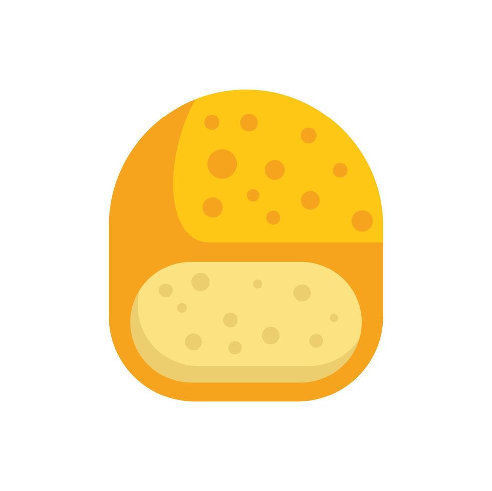 Yellow cheese block being sliced with knife on white background vector