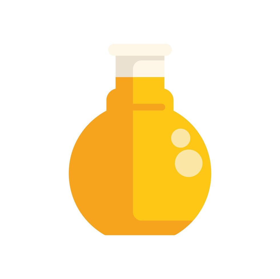 Round bottom flask containing bubbling yellow liquid vector