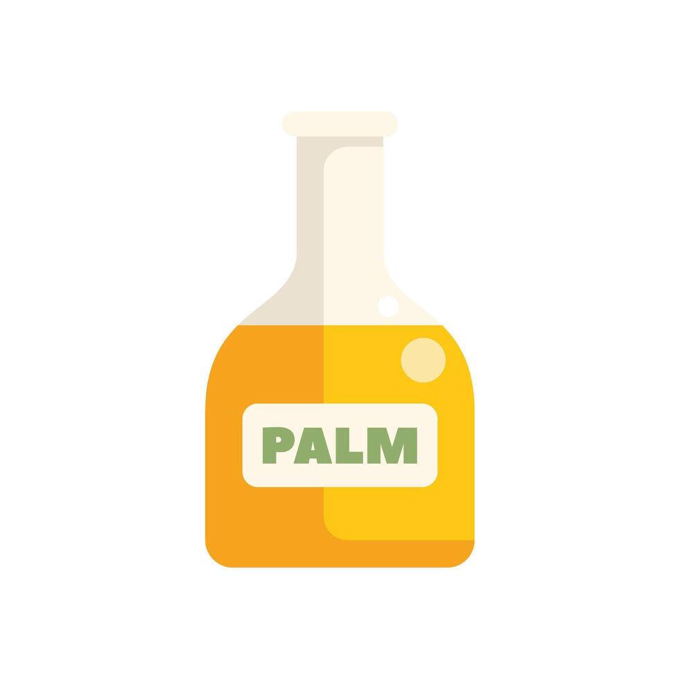 Laboratory glassware containing palm oil with label illustration vector