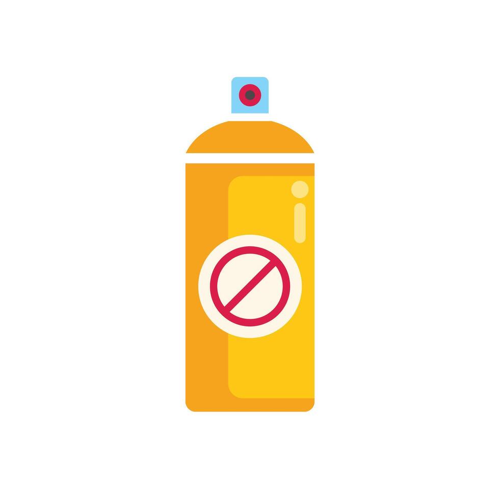 Spray can with prohibition sign depicting forbidden activity vector