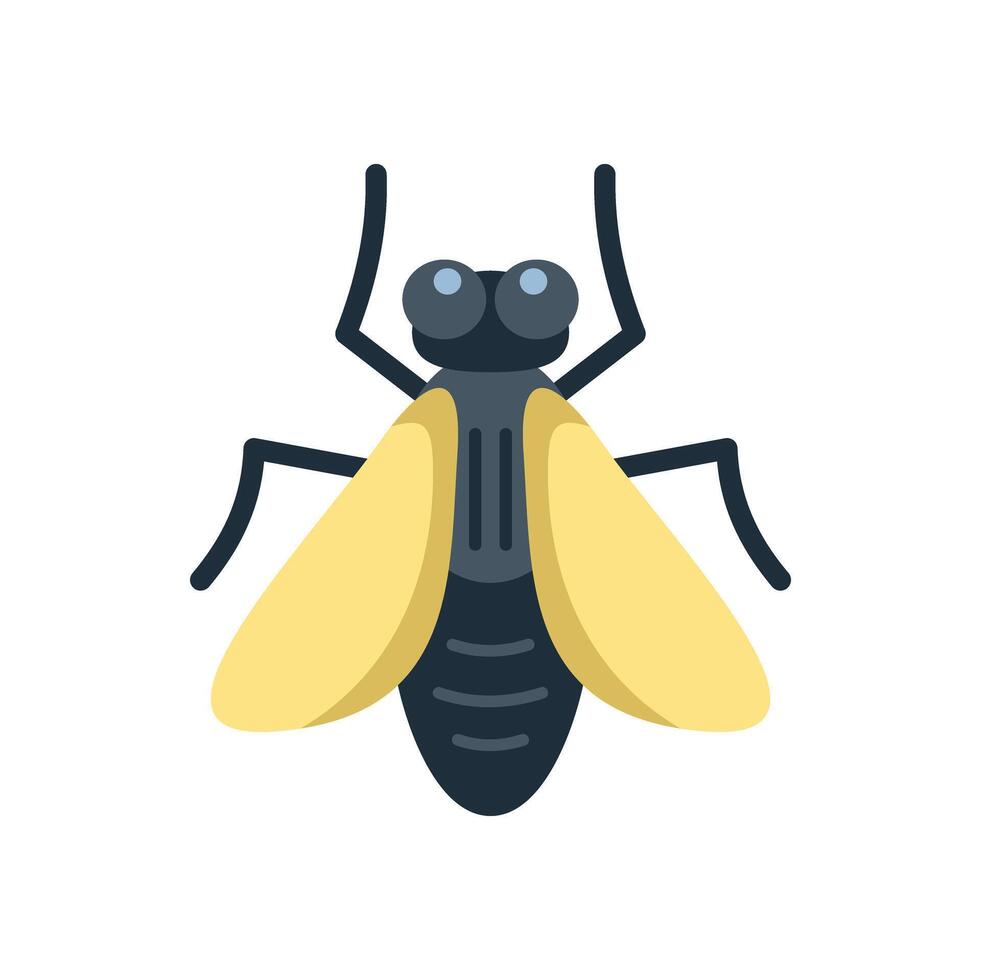 Housefly insect spreading germs with yellow wings and big eyes vector