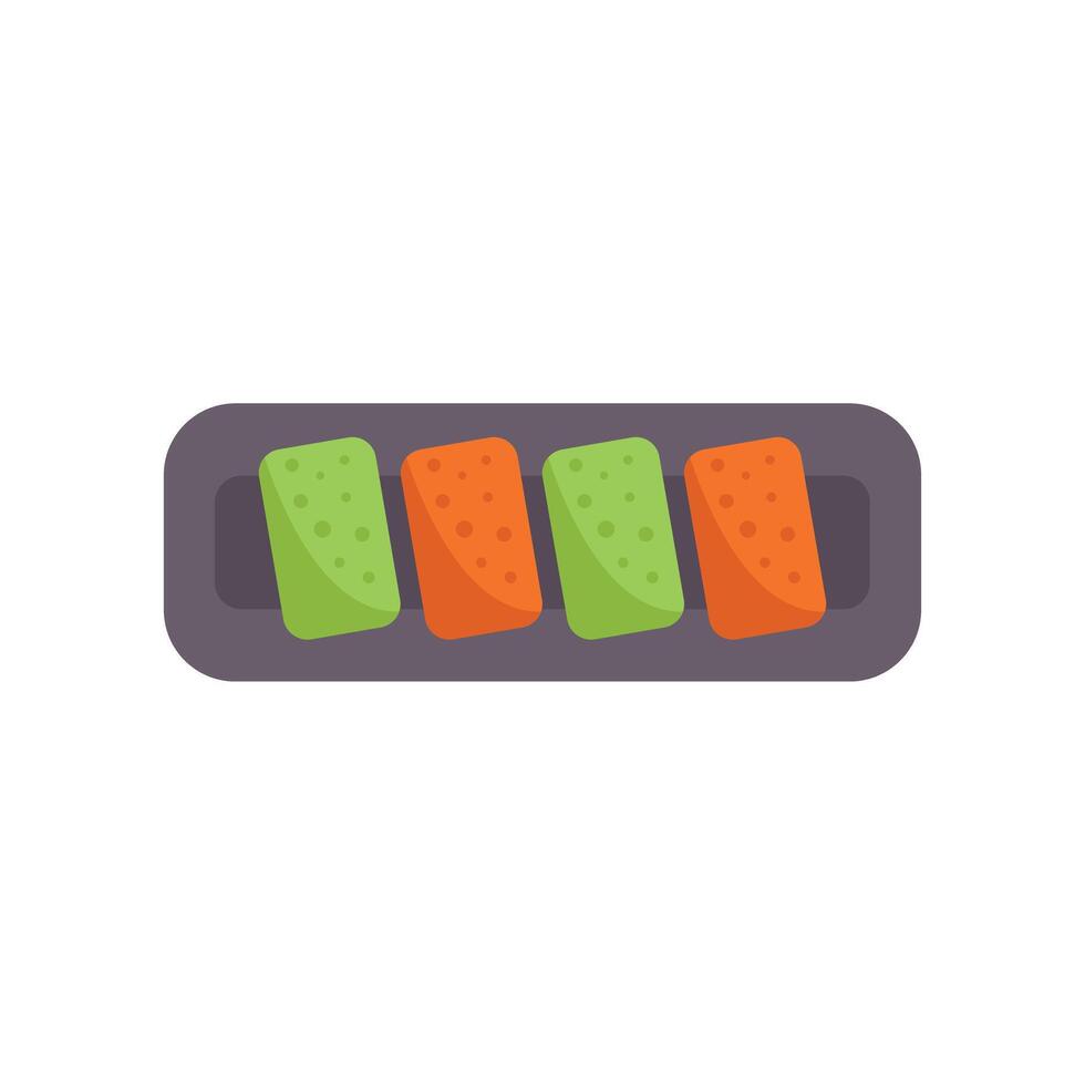 Colorful kuih kosui on a plate being served as snack or dessert vector